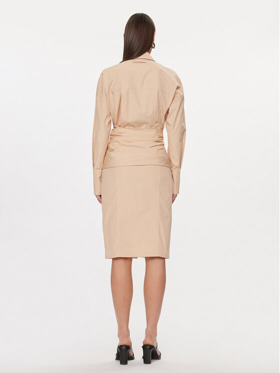 Patrizia Pepe Patrizia Pepe Rochie tip cămașă 8A1238/A391-B787 Bej Regular Fit