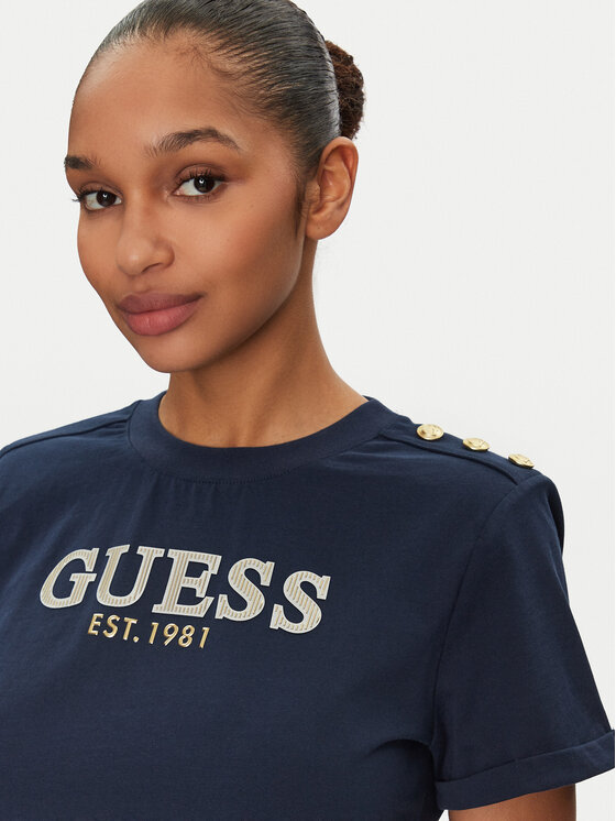 Guess Guess T-Shirt W5GI15 K8FQ4 Tmavomodrá Regular Fit