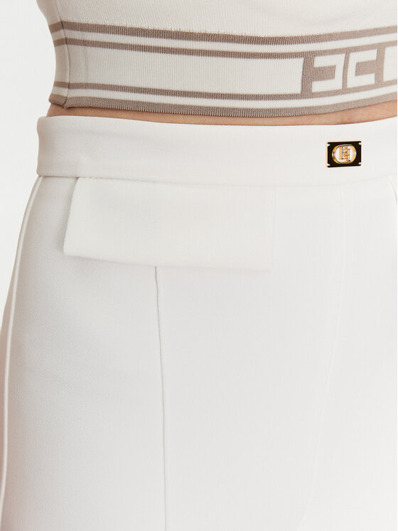 Elisabetta Franchi Elisabetta Franchi Hlače iz tkanine PA-078-51E2-V300 Bela Regular Fit