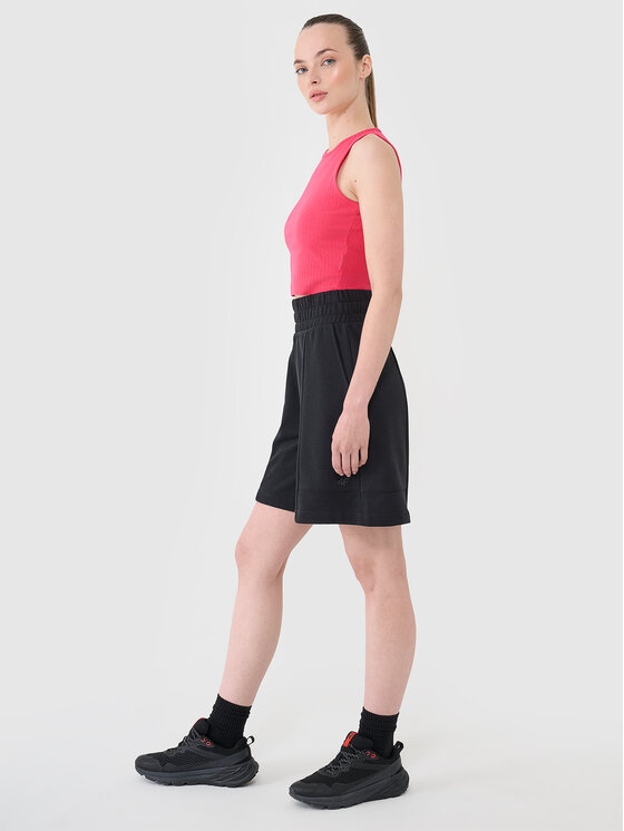 4F 4F Szorty sportowe SS MIDSHOP TEXTILE Czarny Regular Fit