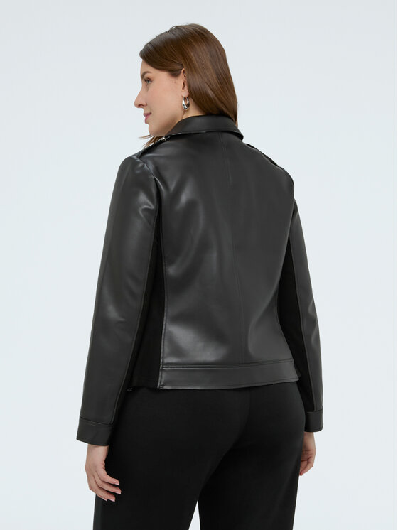 Fiorella Rubino Fiorella Rubino Kurtka z imitacji skóry R330T001304N033 Czarny Boxy Fit