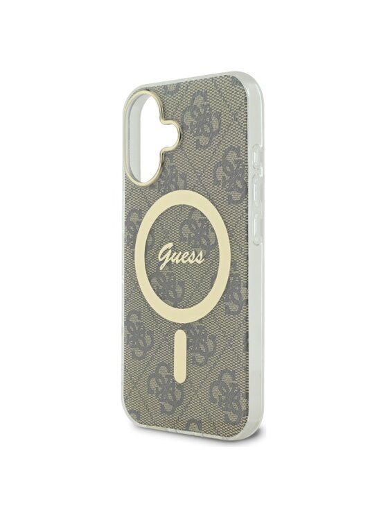 Guess Guess Etui na telefon IML 4G MagSafe Brązowy