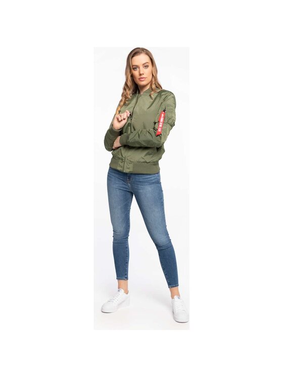 Alpha Industries Alpha Industries Kurtka przejściowa Ma-1 TT Wmn Zielony Classic Fit
