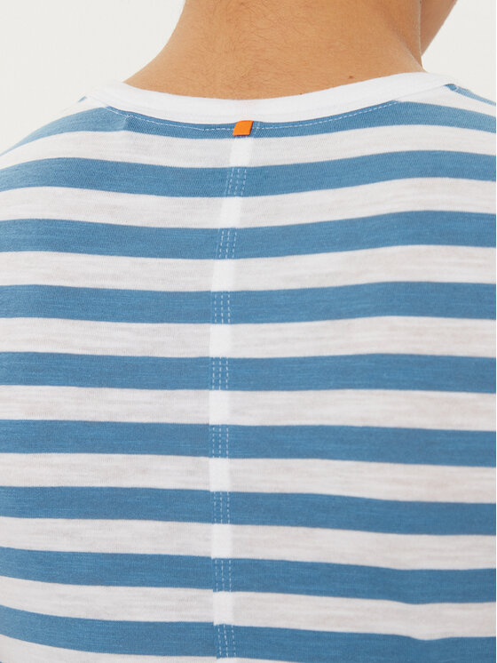 BOSS BOSS T-Shirt C_Esla_Striped 50504192 Blau Regular Fit