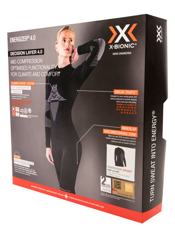 X-Bionic X-Bionic Termoaktīva apģērba augšdaļa Energizer 4.0 NGYT06W19W Melns Slim Fit