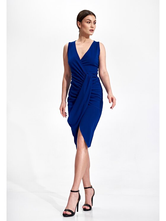 FIGL FIGL Šaty M858 Modrá Slim Fit