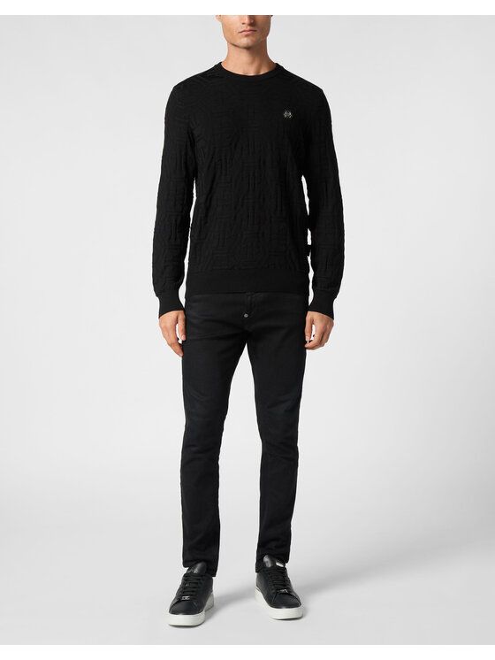 PHILIPP PLEIN PHILIPP PLEIN Svetr 22215 Černá Regular Fit