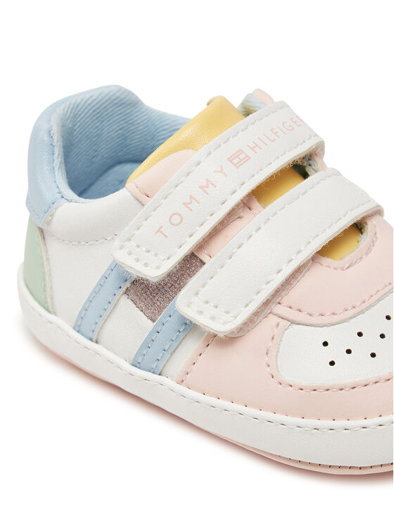 Tommy Hilfiger Tommy Hilfiger Sneakersy Flag Low Cut Velcro T0A9-33720-1528 Biały