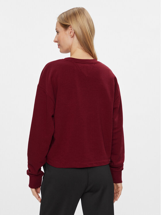 Tommy Jeans Tommy Jeans Jopa Ess Logo DW0DW16393 Bordo rdeča Cropped Fit