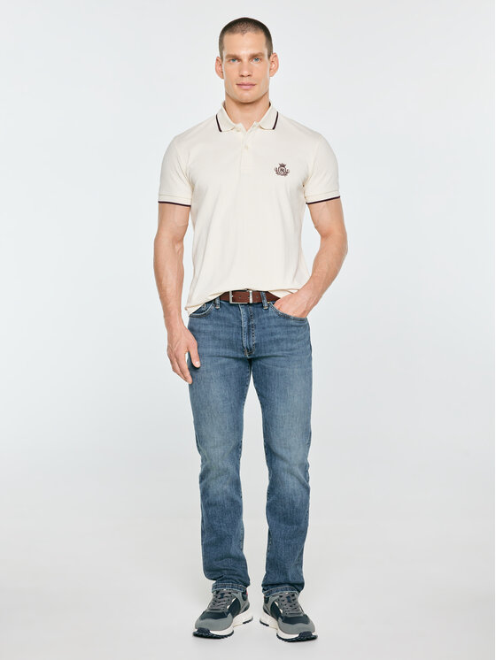 BIG STAR BIG STAR Polo SELLER Kremowy Basic Fit