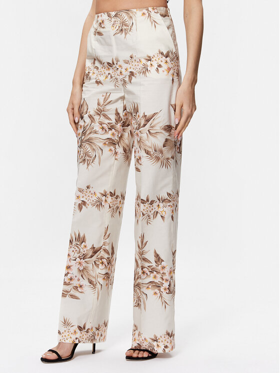 TWINSET Pantaloni din material 231TT2504 Bej Relaxed Fit