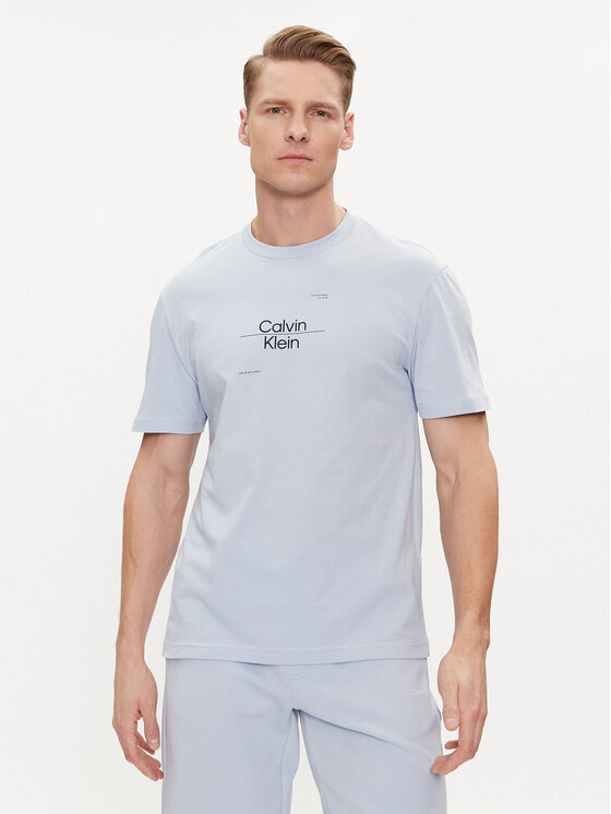 Calvin Klein T-shirt Line Logo K10K112489 Plava Regular Fit