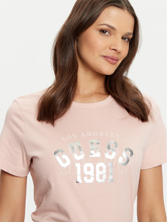 Guess Guess Tričko V5RI06 I3Z14 Ružová Regular Fit