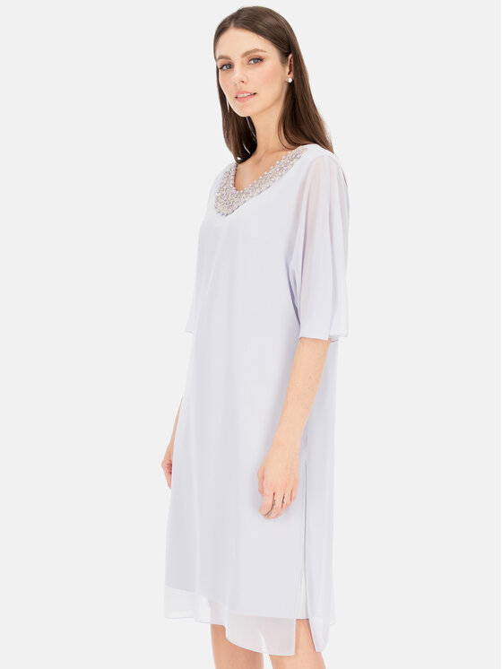 Potis & Verso Potis & Verso Sukienka elegancka Agat Szary Regular Fit