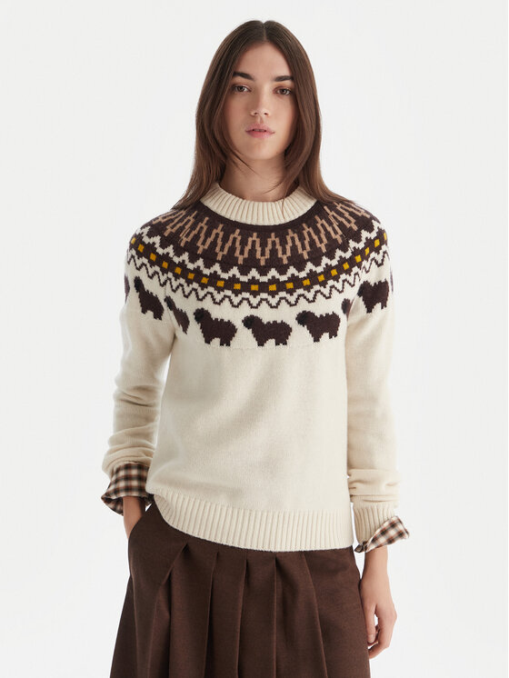 Hunter Hunter Πουλόβερ Ashie HARW0074251 Μπεζ Regular Fit