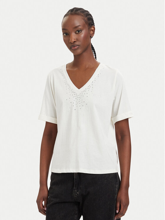 Liu Jo Sport Liu Jo Sport T-särk TA6284 JS923 Kreemjas Regular Fit