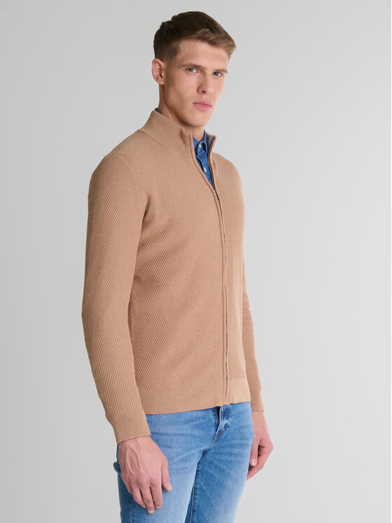 BIG STAR BIG STAR Sweter ADAL Brązowy Basic Fit