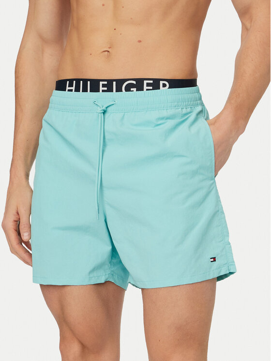 Tommy Hilfiger Tommy Hilfiger Plavecké šortky UM0UM03749 Tyrkysová Regular Fit