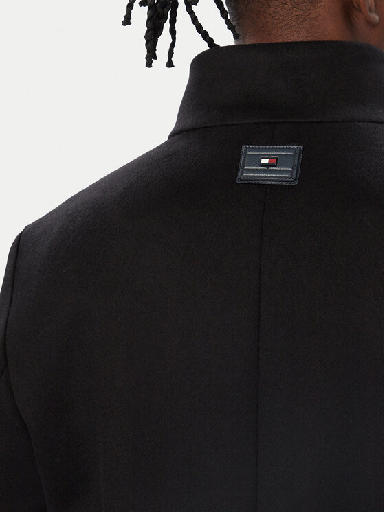 Tommy Hilfiger Tommy Hilfiger Palton de lână MW0MW40767 Negru Regular Fit