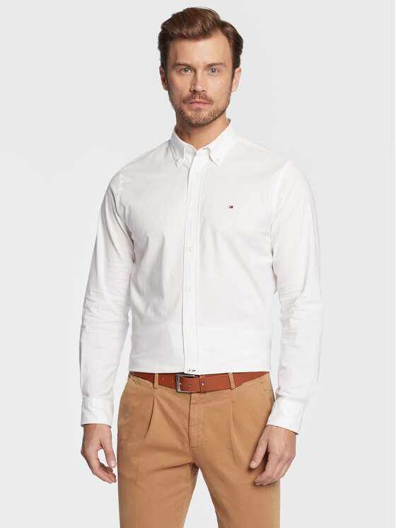 Tommy Hilfiger Krekls Oxford MW0MW25037 Balts Regular Fit