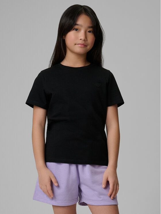 4F 4F T-Shirt BASIC+ Czarny Regular Fit