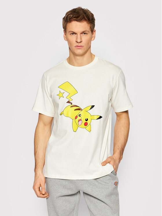 Converse T shirt Unisex POKEMON Pikachu 10023898 Beige Regular Fit
