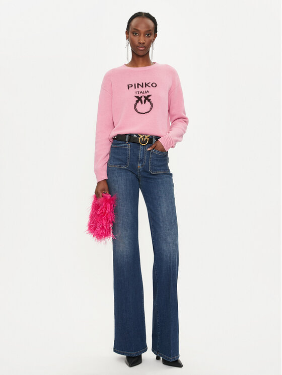 Pinko Maglione Logo Intersino 100414 Y7Z4 Rosa Regular Fit
