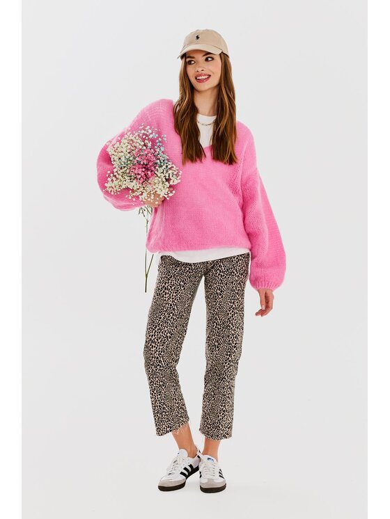 Sweter NAOKO, Rozmiar OS, Różowy, Bubblegum