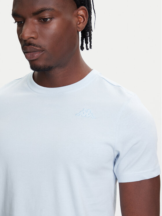 Kappa Kappa T-shirt Logo Korpo Cafers 304J150 Celeste Slim Fit