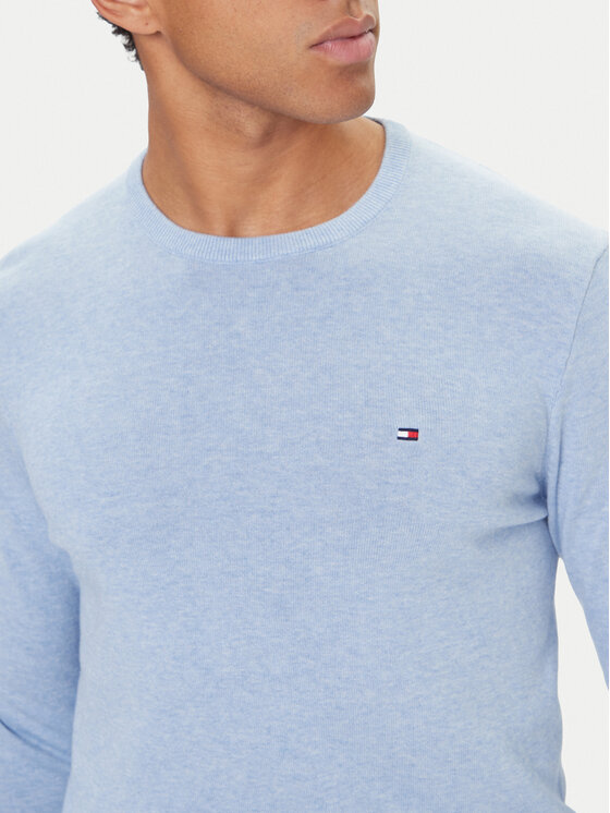 Tommy Hilfiger Tommy Hilfiger Pulover MW0MW28046 Svetlo modra Regular Fit