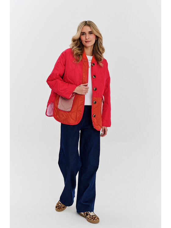 NAOKO NAOKO Prechodná bunda Warm Heart Červená Regular Fit