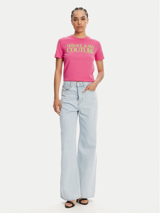 Versace Jeans Couture Versace Jeans Couture Majica 78HAHE05 Roza Regular Fit