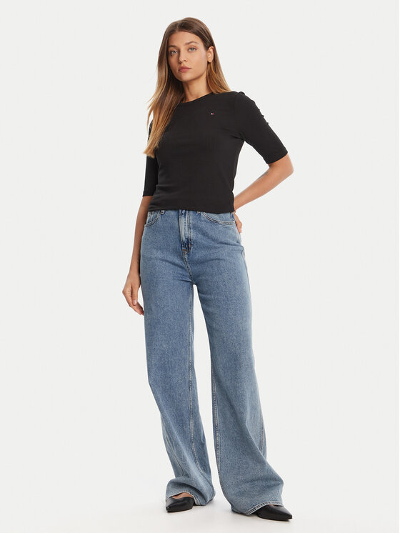 Tommy Hilfiger Tommy Hilfiger Palaidinė WW0WW47308 Juoda Slim Fit