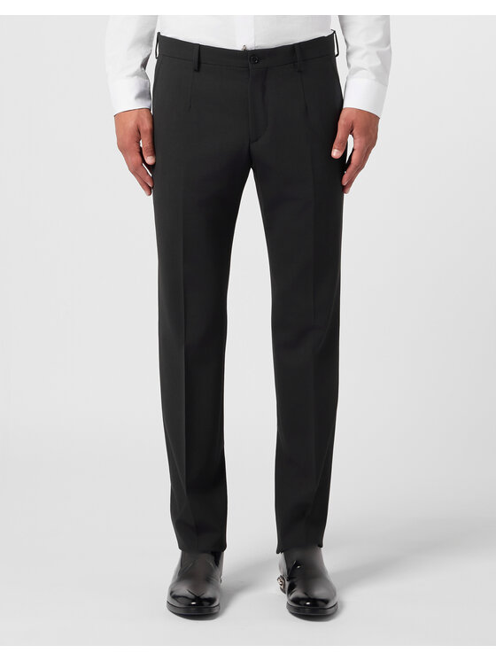 PHILIPP PLEIN PHILIPP PLEIN Bavlnené nohavice 31553 Čierna Regular Fit