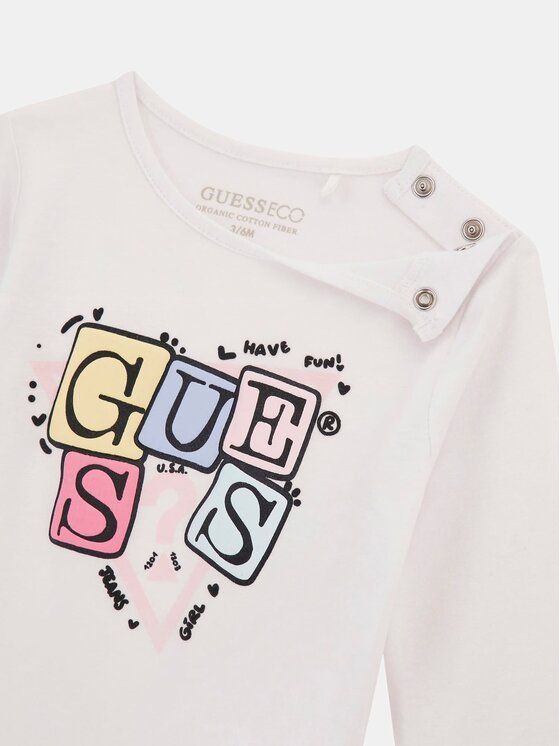 Guess Kids Guess Kids Top 176521 Biały Classic Fit