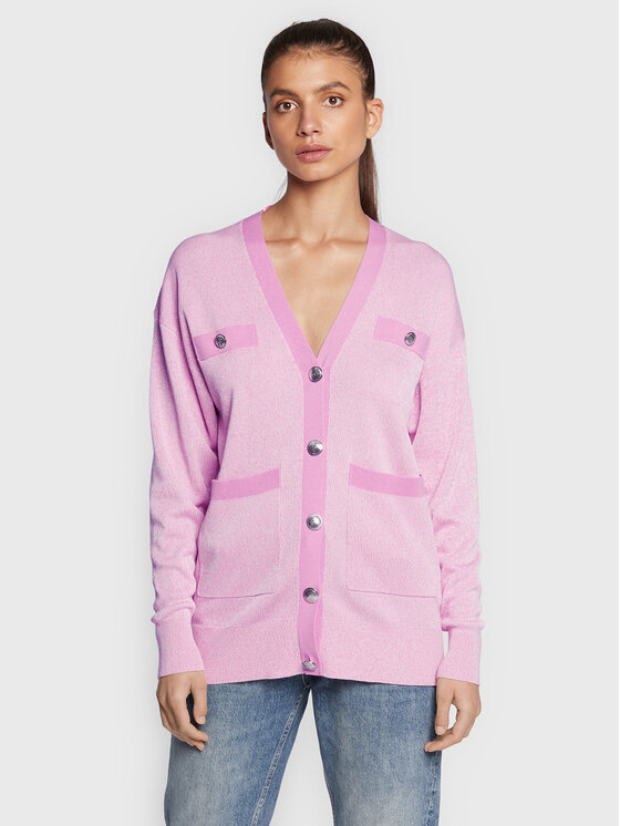 Boss Pletena jopica Flarvya 50473236 Roza Relaxed Fit