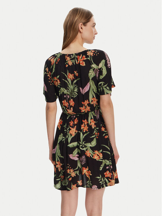 Roxy Roxy Nyári ruha ERJWD03869 Fekete Regular Fit
