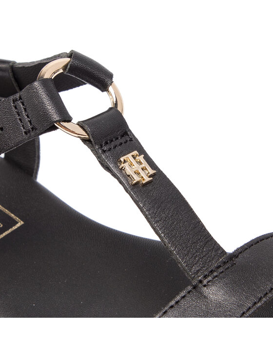 Tommy Hilfiger Sandales Elevated Leather Flat Sandal FW0FW03946 Noir Modivo