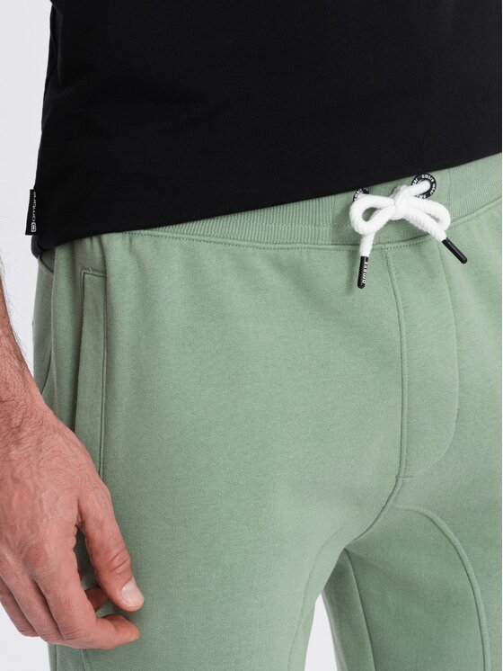 Ombre Ombre Joggers kalhoty OM-PABS-0173 Zelená Regular Fit