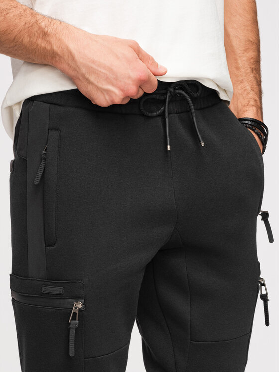 Ombre Ombre Joggery OM-PASK-0222 Czarny Jogger Fit