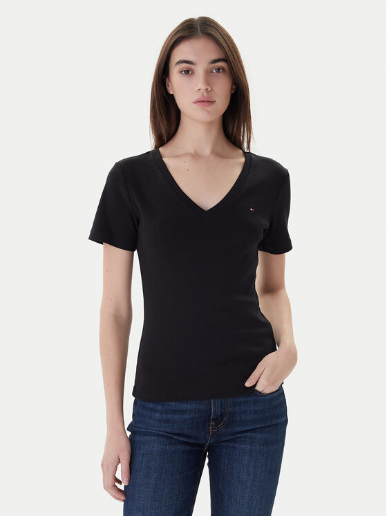 Tommy Hilfiger Tommy Hilfiger Majica New Cody WW0WW40584 Črna Slim Fit