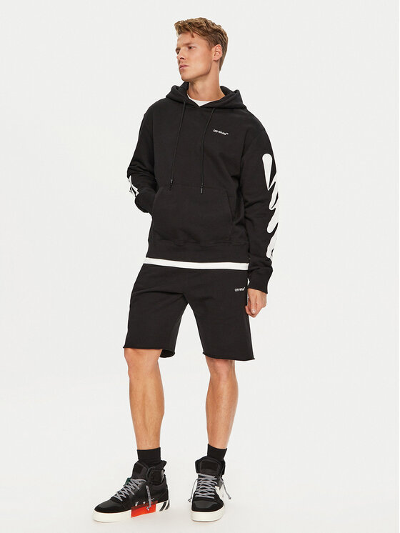 Off-White Off-White Суитшърт OMBB097S22FLE0091001 Черен Regular Fit