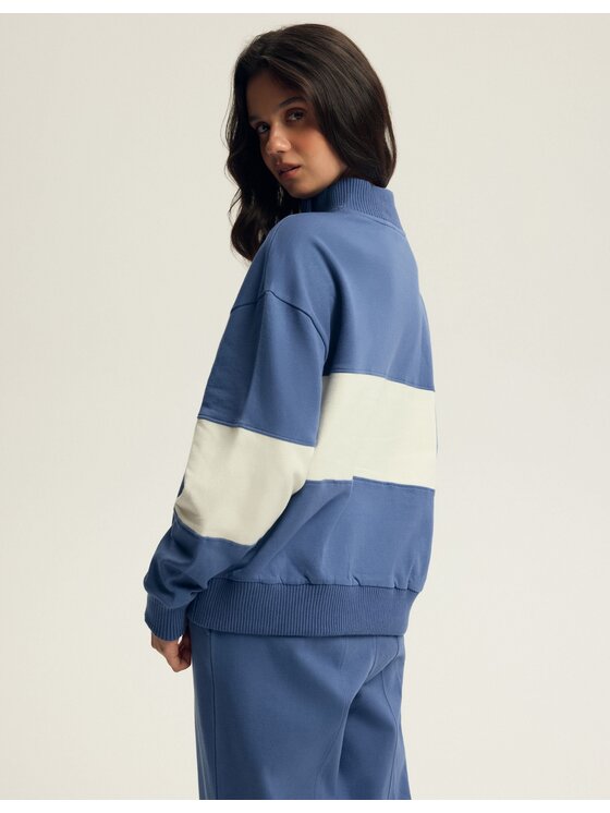 Esotiq Esotiq Bluza 43803 Granatowy Baggy Fit
