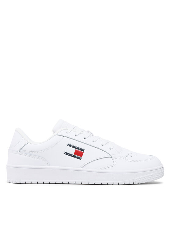 Sneakers Tommy Jeans Retro Leather EM0EM01190 Alb