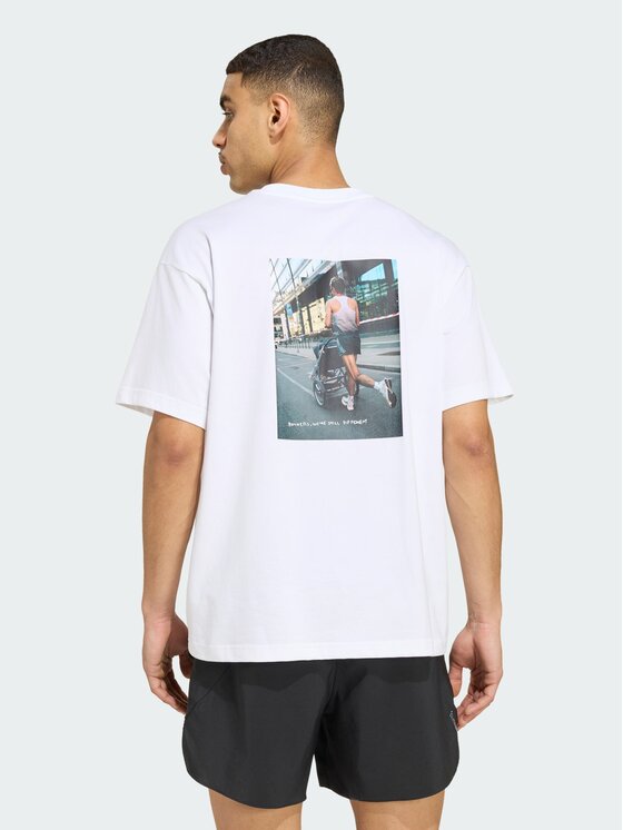 adidas adidas Koszulka techniczna 168664 Biały Loose Fit