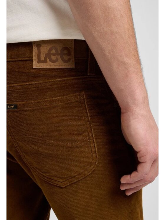 Lee Lee Spodnie materiałowe RIDER Brązowy Slim Fit