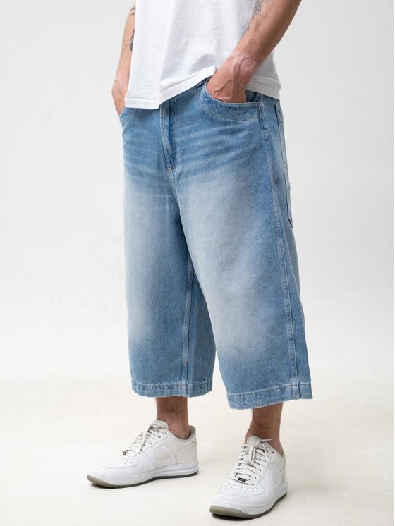 Jigga Wear Jigga Wear Szorty jeansowe jORTS BAGY SZEROKIE SPODENKI 132190 Niebieski Baggy Fit