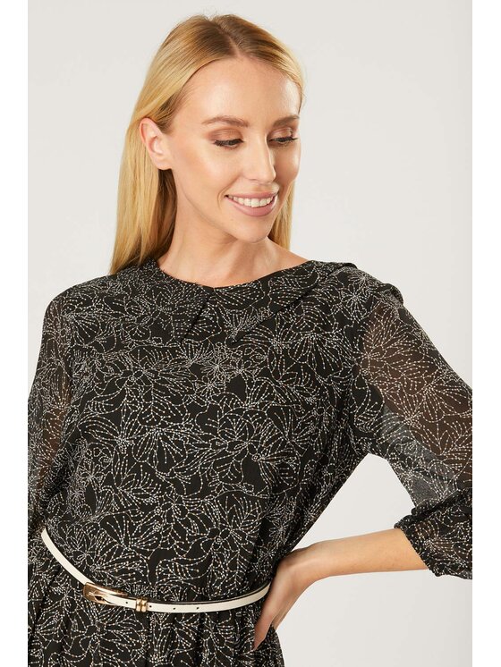 QUIOSQUE QUIOSQUE Každodenné šaty LINER FLO DRESS Čierna Regular Fit