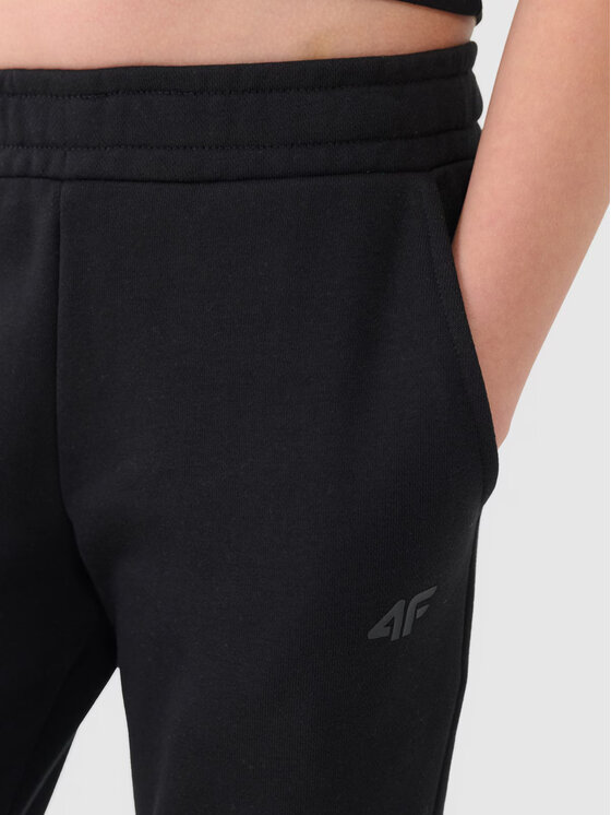 4F 4F Παντελόνι φόρμας 4FJWSS25TTROF1099-20S Μαύρο Regular Fit