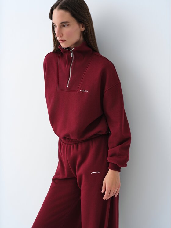 La Mania La Mania Bluza BRISA Bordowy Oversize